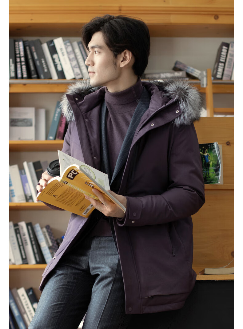 威可多vicutu中长款羽绒服男22年新款商场同款保暖商务鹅绒服vbs2