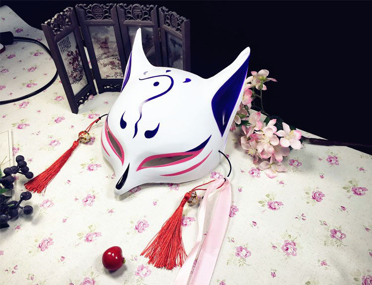 面具男古风狐狸日式半脸中国风阴阳师神秘复古男女汉服古典狐妖离人愁