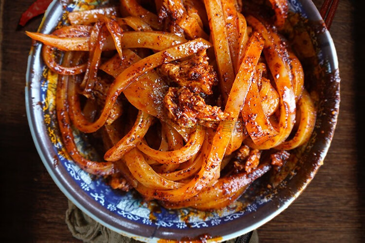 面皮呱呱擀面皮甘肃特产天水凉皮速食350克每包凉拌 【5袋呱呱】