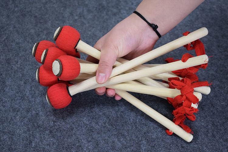 六道木手工缠制锣锤锣槌锣点大小苏锣虎音锣锣棒铜锣锤实木敲锣棒