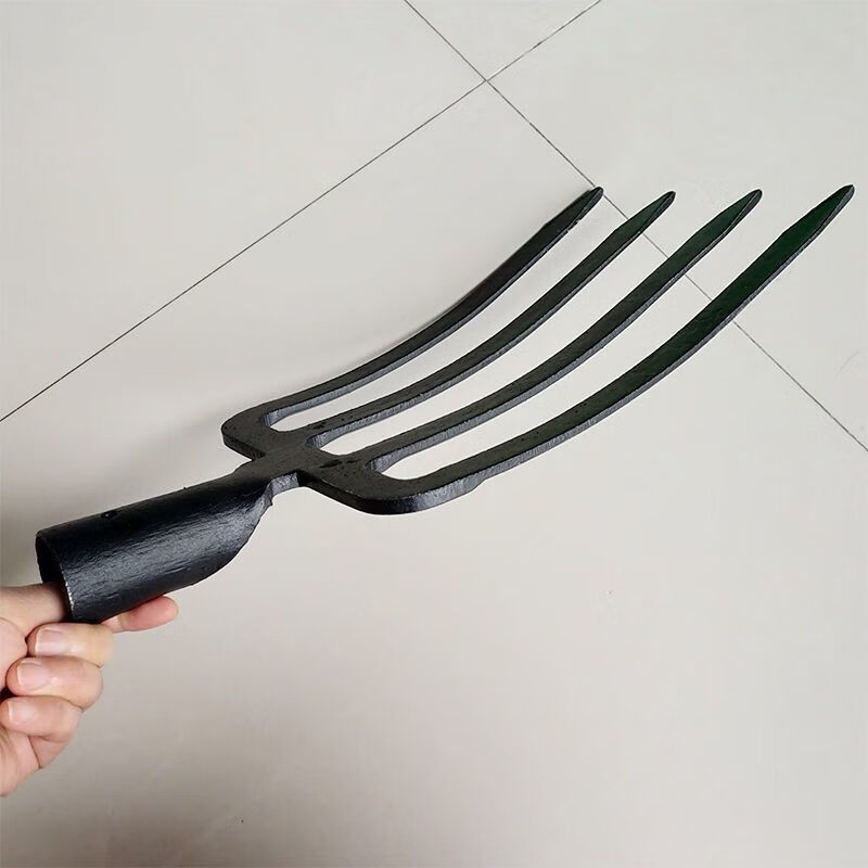 叉开荒翻土挖大葱叉农具叉翻地松土神器四股钢叉四齿锰钢粪叉四齿叉头