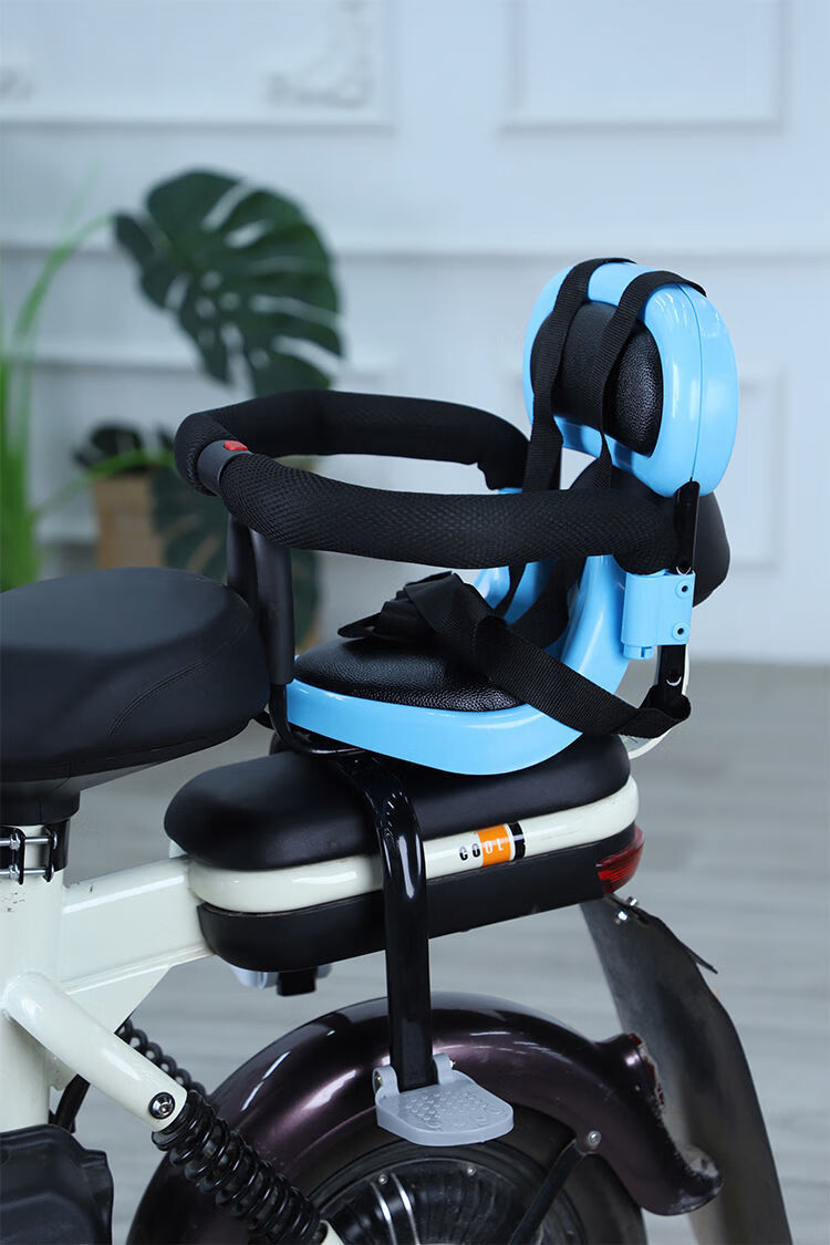 电动车自行车儿童后置座椅电车踏板车宝宝后座电瓶车婴儿后置椅子蓝色