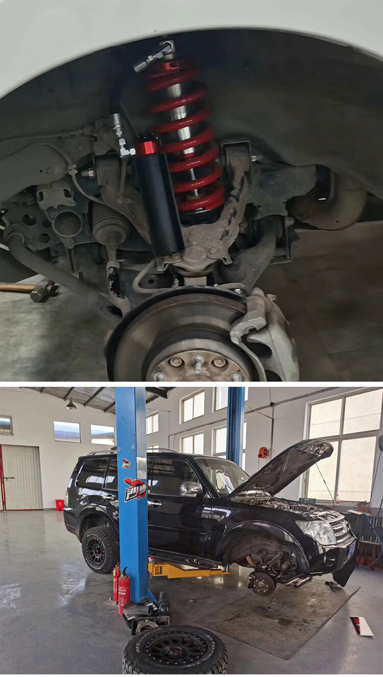 爵尘三菱帕杰罗v97v93劲畅沙蜥氮气减震器升高2寸避震器加高弹簧改装