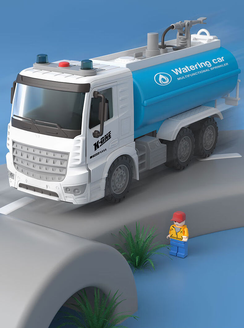 晒水车 儿童洒水车玩具男孩大仿真会喷水环卫工程车玩具车模型宝宝2岁