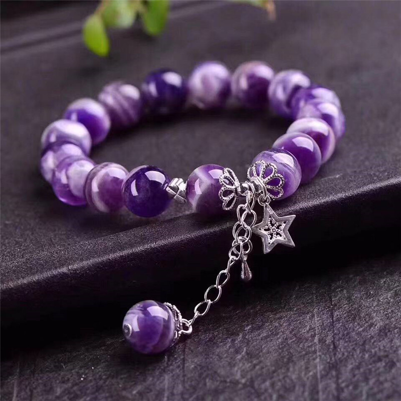 薰衣草紫水晶手链 开光紫水晶单圈手串女水晶饰品生日礼物j 款式1 10