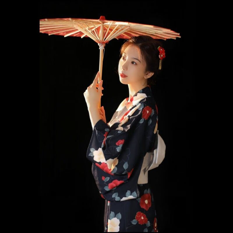 和服女正装神明少女和服套装日式拍照服装女日系写真衣服改良樱花和服