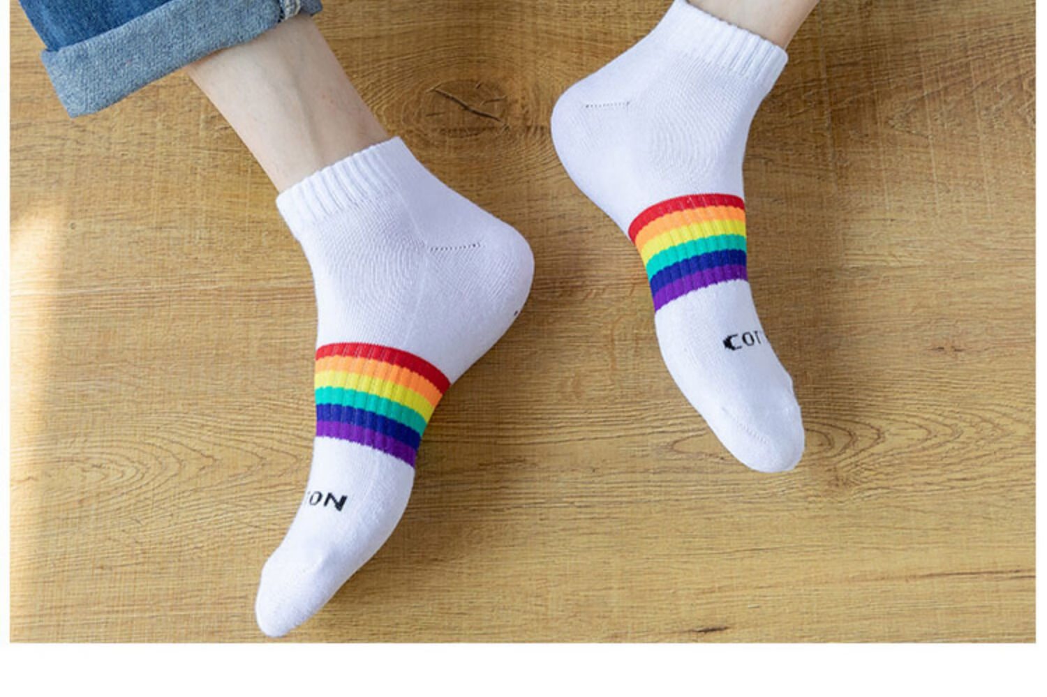 浪莎旗舰店精选彩虹毛巾底袜子短袜男士运动纯色棉不易臭脚吸汗夏季