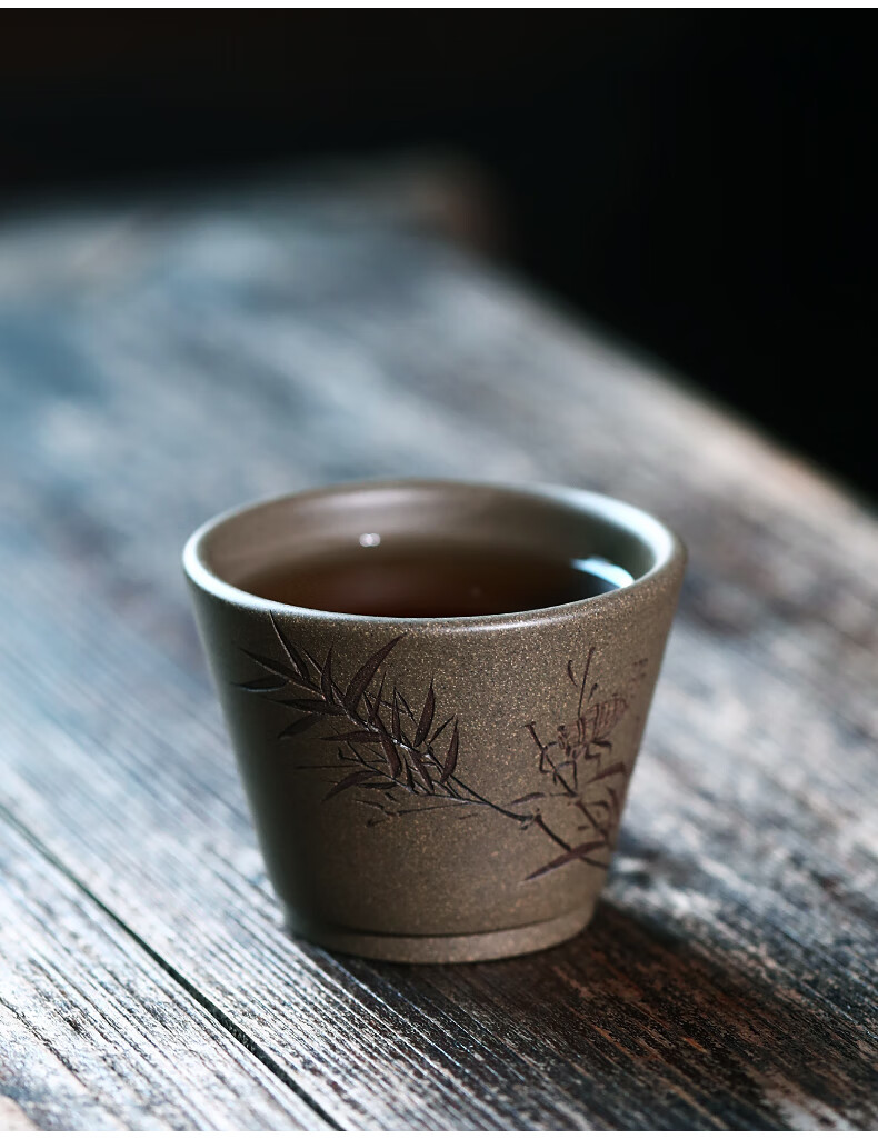 秀禧 精紫砂杯家用个人茗杯单杯 名家纯手工功夫茶具自用大号主人杯