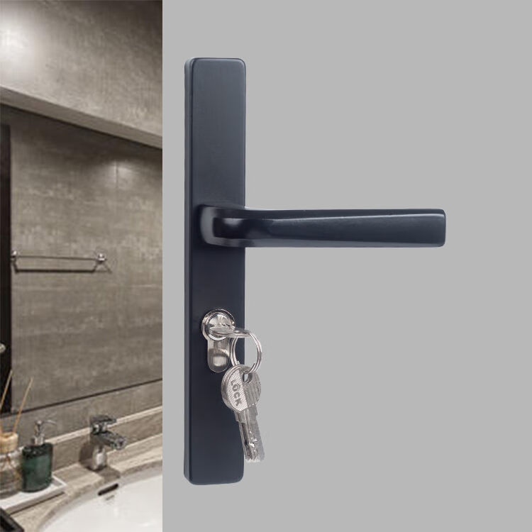 卫生间门锁无钥匙黑色极窄边门框阳台卫生间浴室门锁厨房洗手间厕所