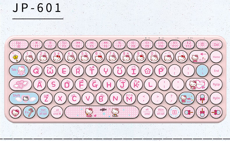 hrhpym适用于惠普糖豆键盘贴无线蓝牙按键贴纸圆形卡通可爱女生装饰