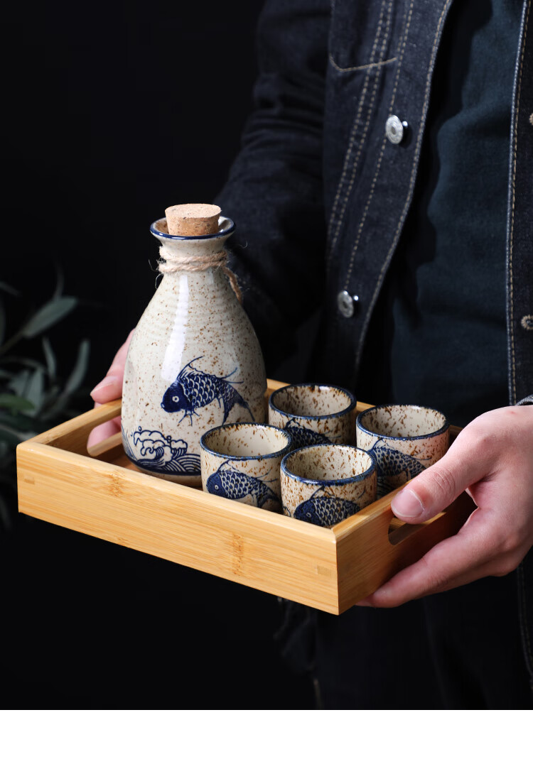 老式酒壶酒盅古风酒杯烈酒杯加热烫酒分酒器白酒杯酒壶酒盅陶瓷3两6两