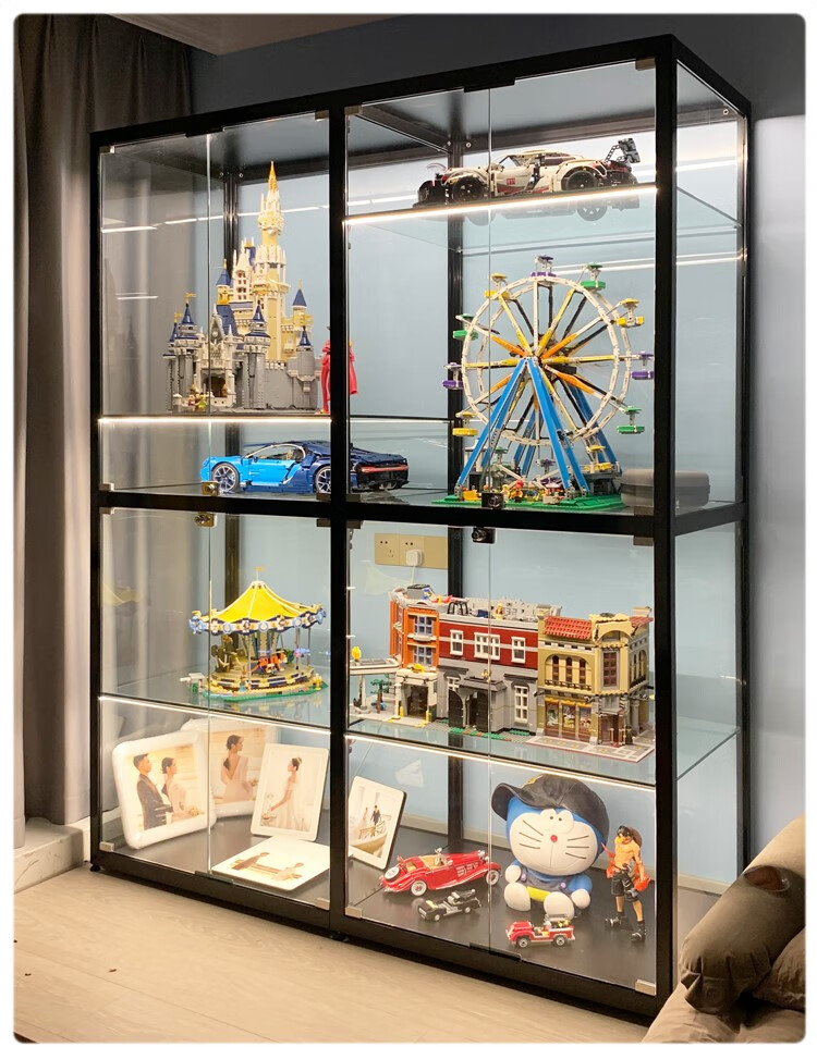 小米木业 乐高展示柜家用 乐高展示柜家用展示架防尘透明玻璃柜定制