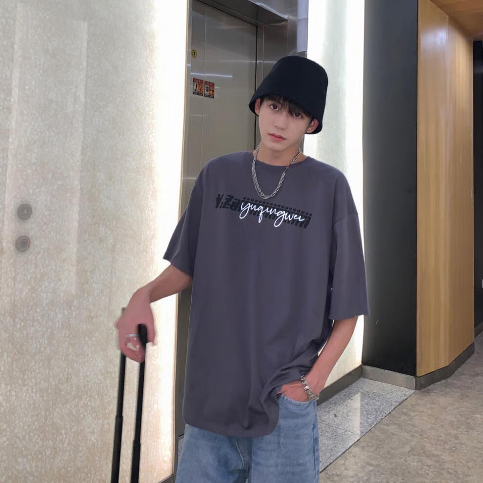 科君小白t定制圆领ti恤男宽松情侣外穿短袖t恤上衣男白色s