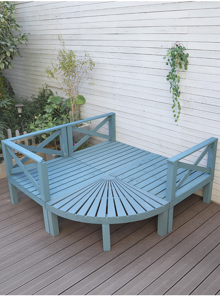 户外实木地板室外花园地面铺设腐木地台露台庭院拼接平台榻榻米定制