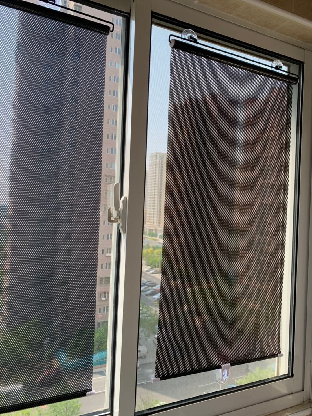 伸缩式遮光窗帘防晒布遮阳帘隔热阳台户外吸盘可移动挡板收缩.