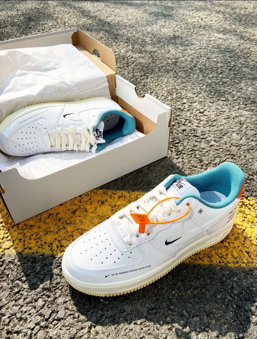 1空军一号af1low白绿橙双钩白黑金低帮休闲运动板鞋白绿橙标准码数36