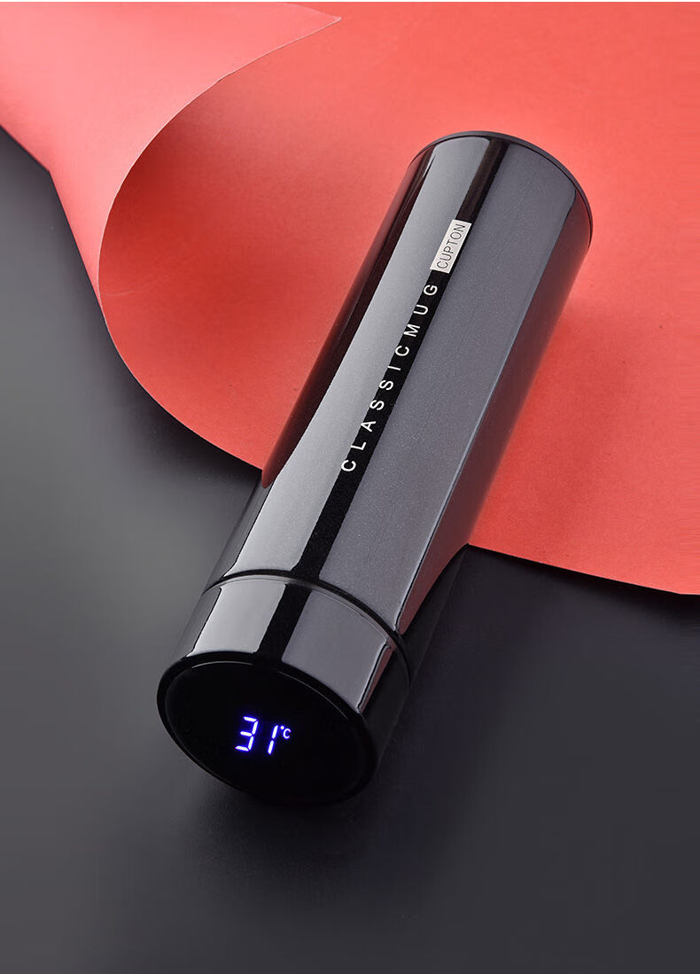 智能保温杯男士温度显示水杯女学生可爱ins便携简约不锈钢茶杯子 金色