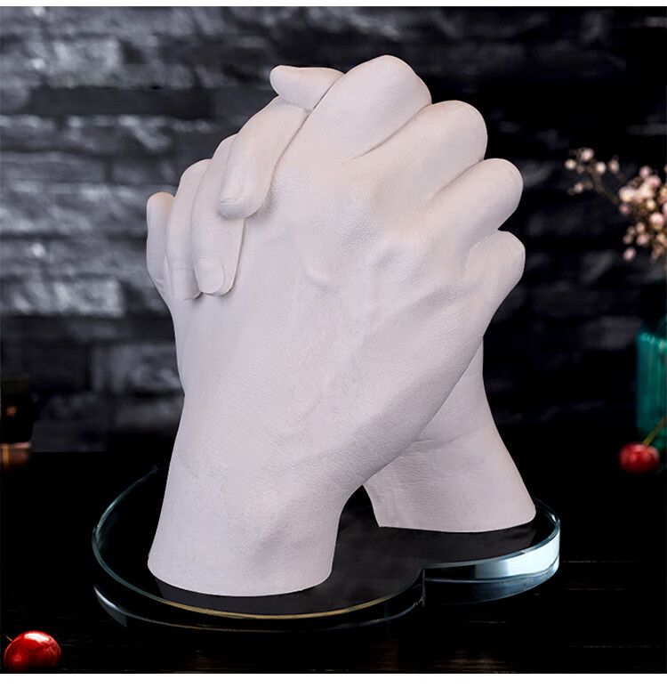 手模diy印泥制作情侣印模克隆粉网红手膜3d立体手模型石膏粉 无底座