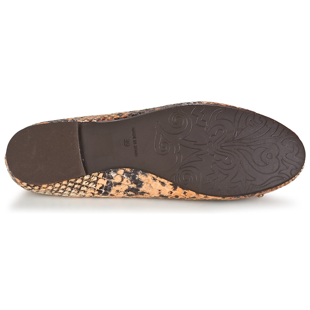 bettylondon女平底鞋蛇纹个性时尚棕色夏季女鞋1583-micron-kob 棕色