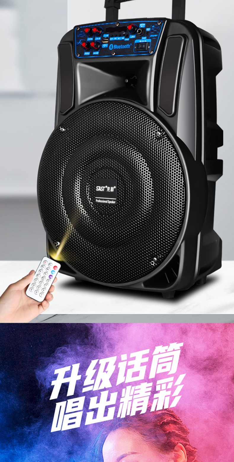 索尼sony索爱通用广场舞音响户外音箱k歌演出手提便携移动拉杆蓝牙大