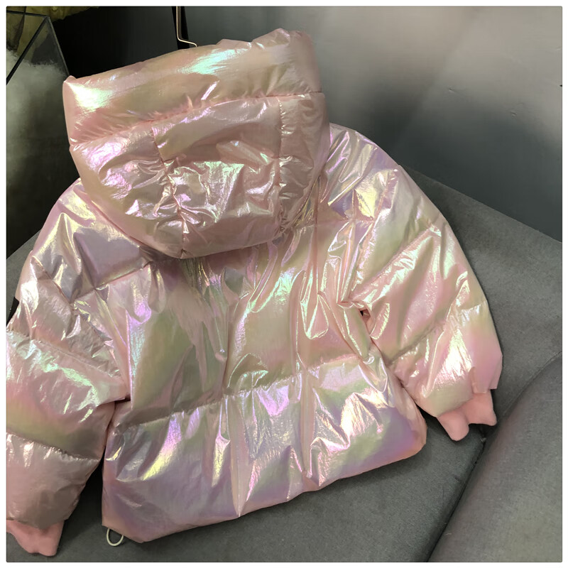 镭射羽绒服中大童男童女童轻薄白鸭绒免洗宝宝面包服儿童羽绒服女童