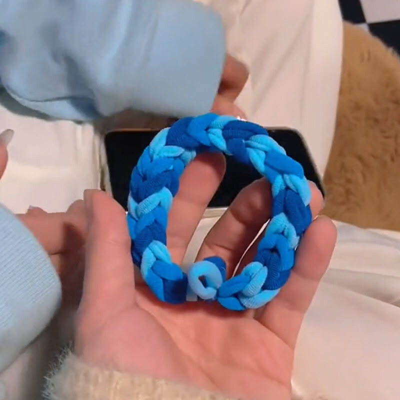 追属jicai克莱因蓝色小皮筋手工编织手绳diy情侣手链闺蜜自制礼物50根