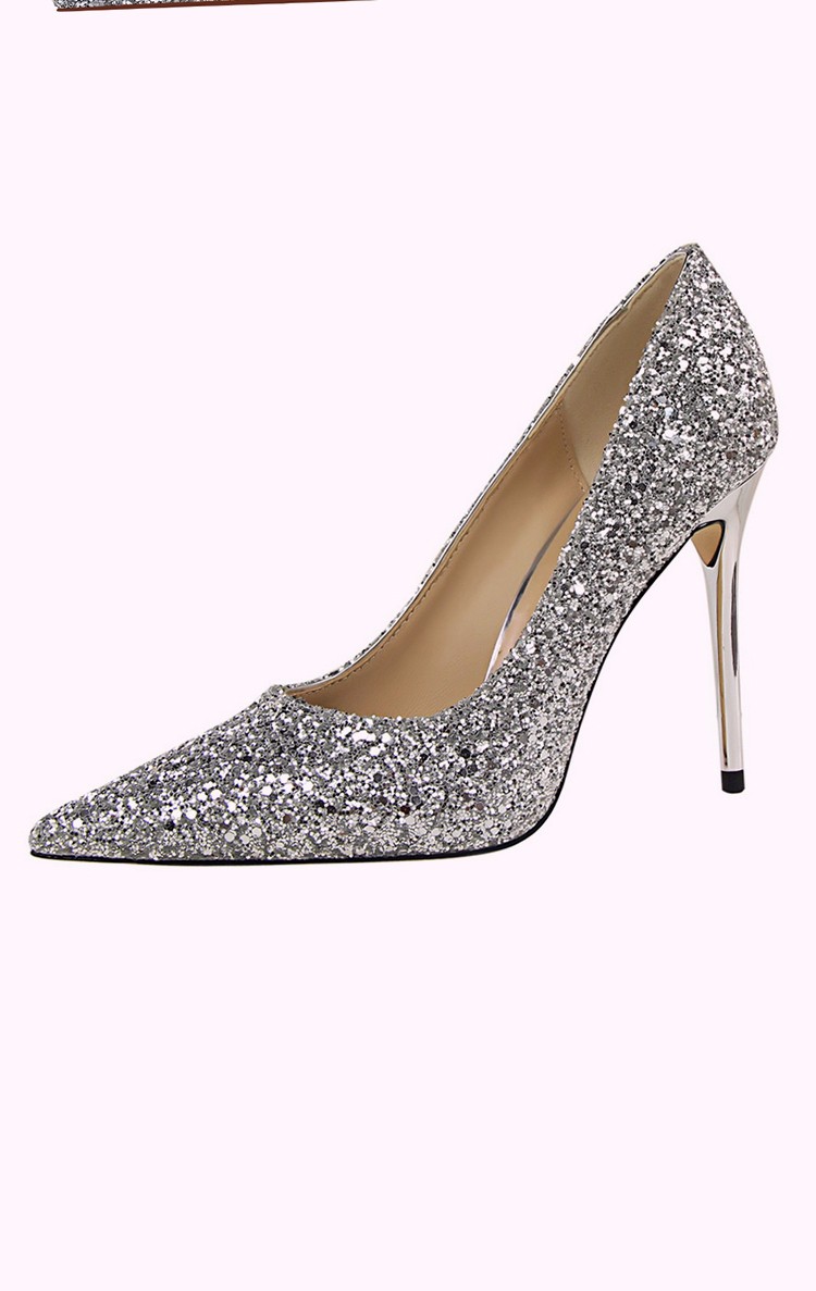 时尚女鞋 高跟鞋 帛屐 帛屐高跟鞋女细跟高跟婚礼伴娘鞋潮尖头浅口单