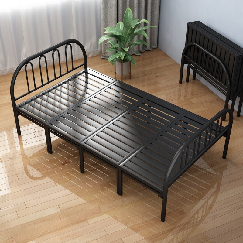 折叠床简约铁艺床1.2米铁床单人床小孩床1.5米卧室铁架床出租房 1.