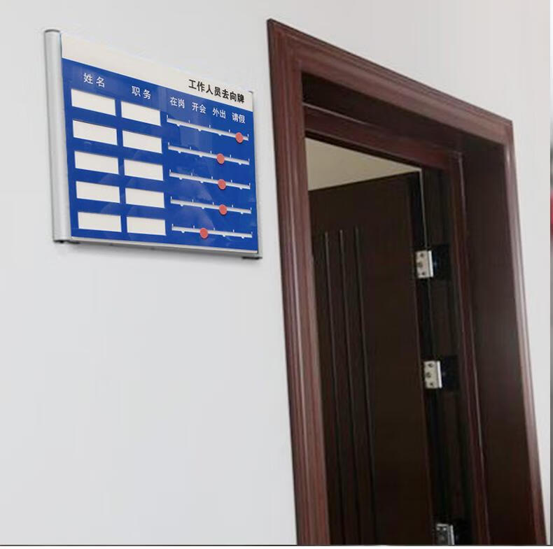 科室办公室 人员去向指示牌公司员工工作岗位牌企业单位标示牌 去向