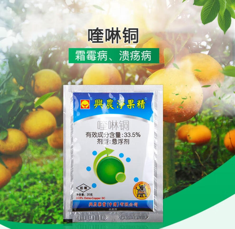 5%喹啉铜柑橘树溃疡病黄龙黄瓜角斑蔬菜霜霉农药剂 20g(5袋)【图片