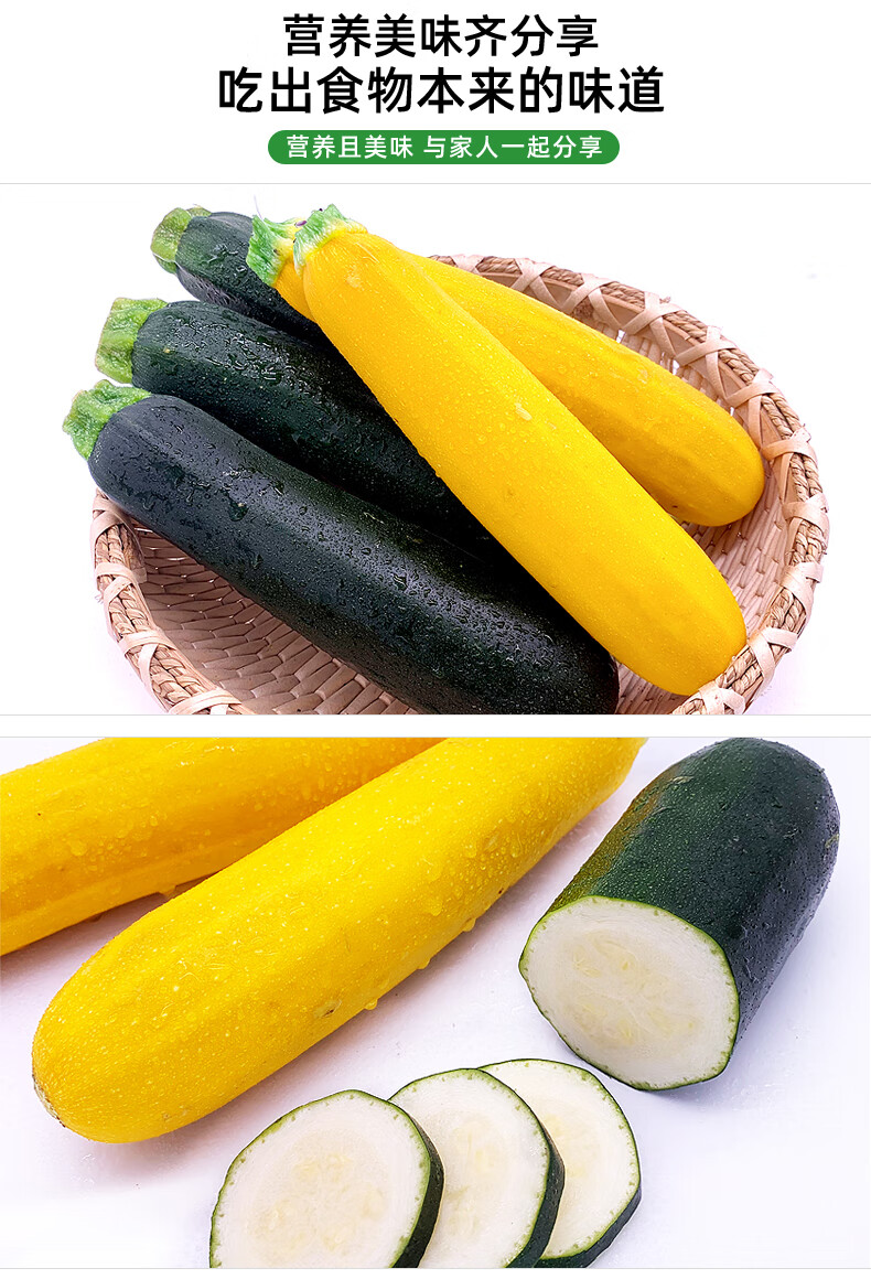 绿食者新鲜青黄节瓜500g青黄西葫芦新鲜蔬菜西餐食材