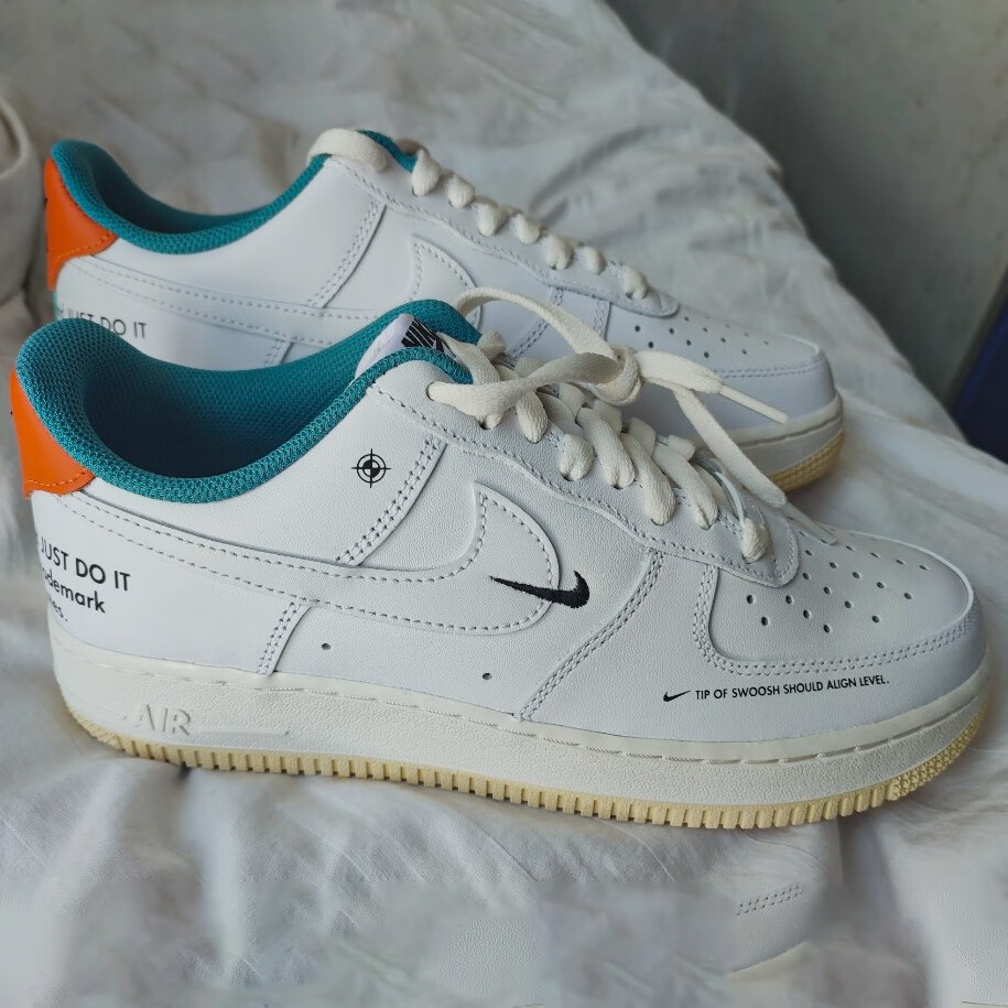 【官方甄选】联名空军一号男鞋air force 1 af1 男女板鞋白绿橙 白绿