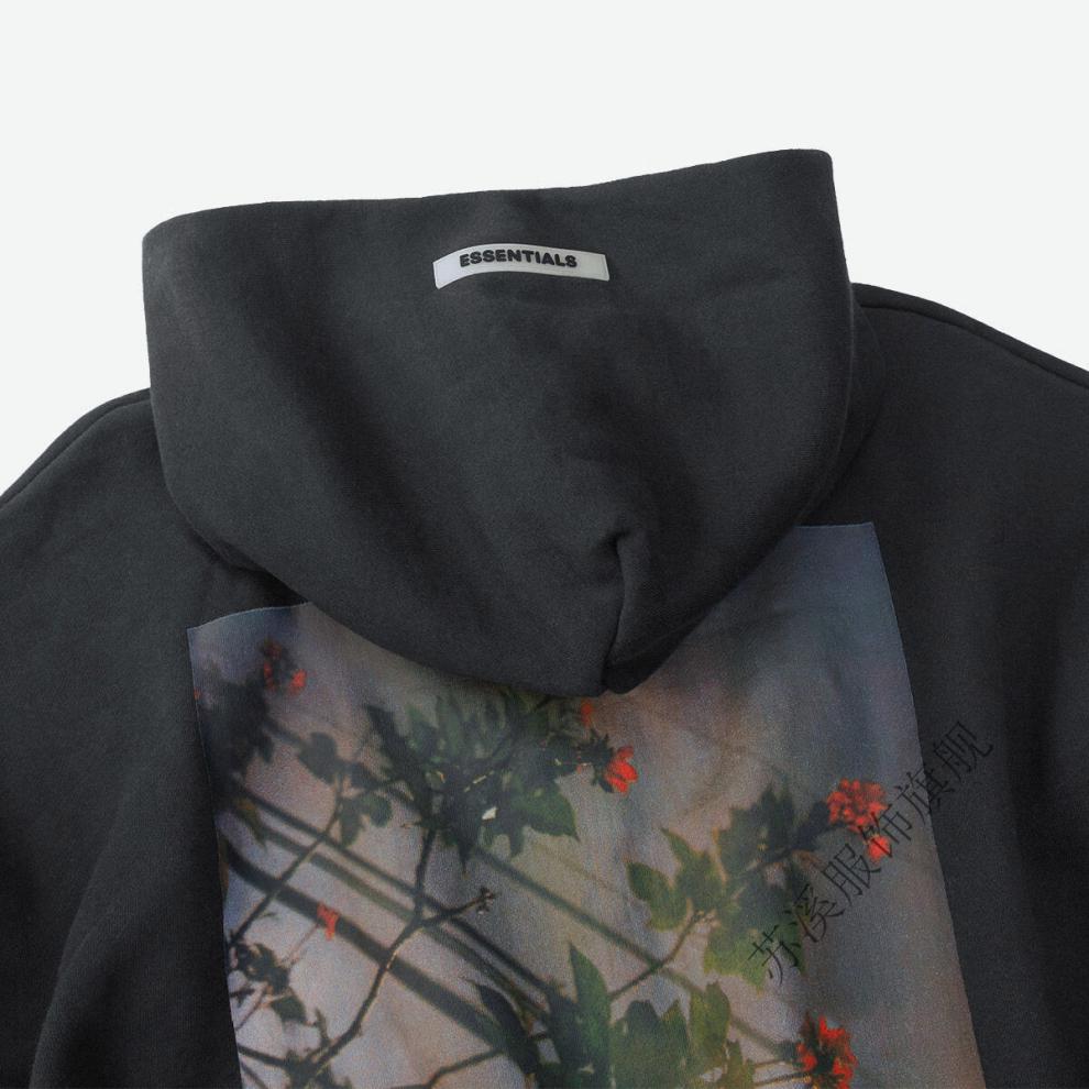 fear of god复线essentials花卉连帽卫衣fog高街宽松情侣帽衫得物同款