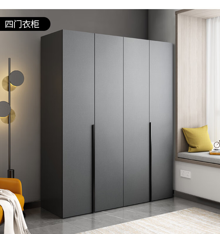衣柜轻奢家用衣柜北欧风轻奢现代简约衣柜家用卧室北欧推拉门组合极简