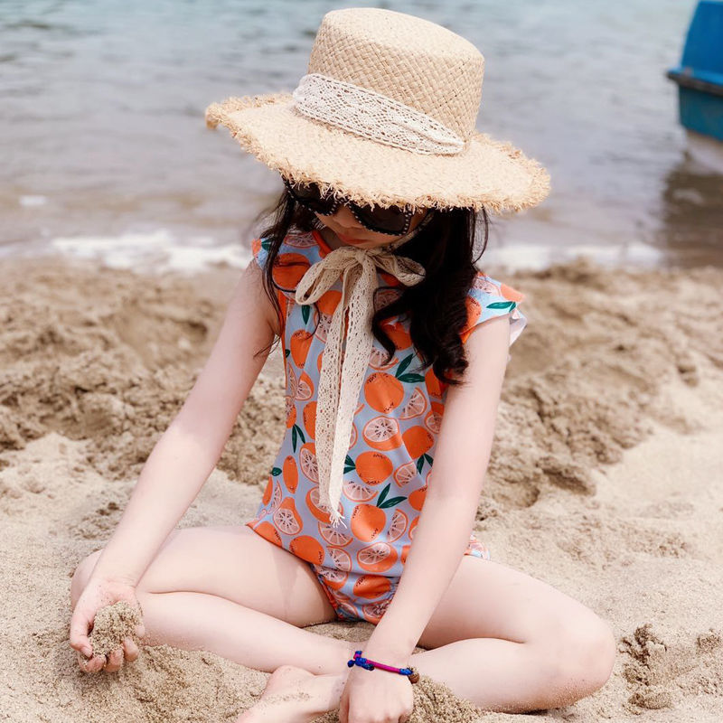 女童连体泳衣夏装2021新款韩版泳装宝宝儿童小公主夏天海边游泳衣连体