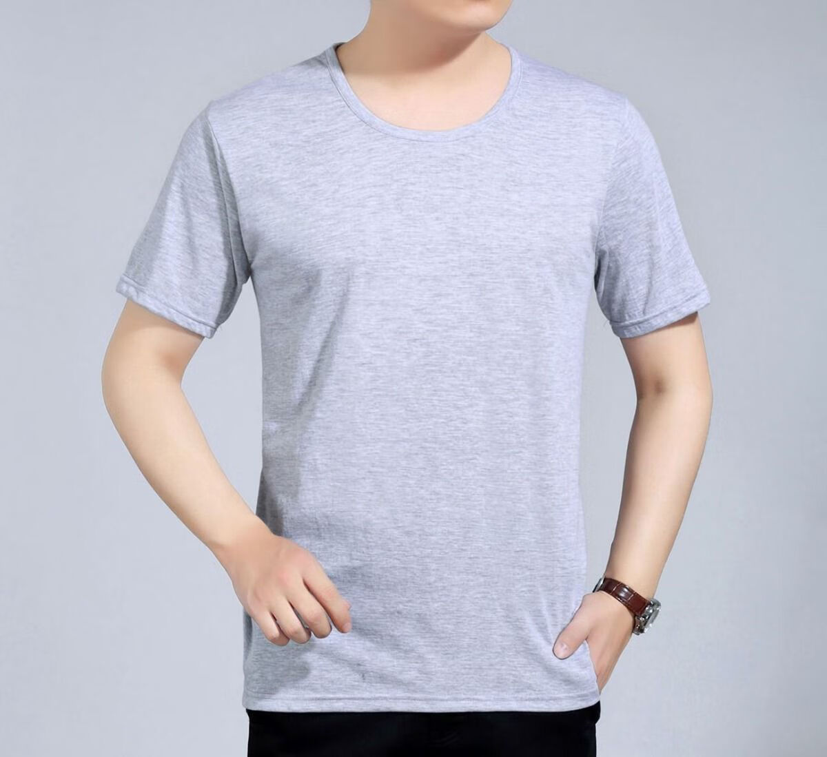 纯棉短袖t恤男老头衫中老年加大加肥休闲衫爸爸夏季半袖背心汗衫q白色