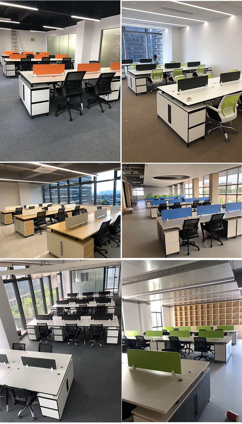 办公桌椅组合简约现代46人位职员工位四人办公室家具电脑桌子杭州