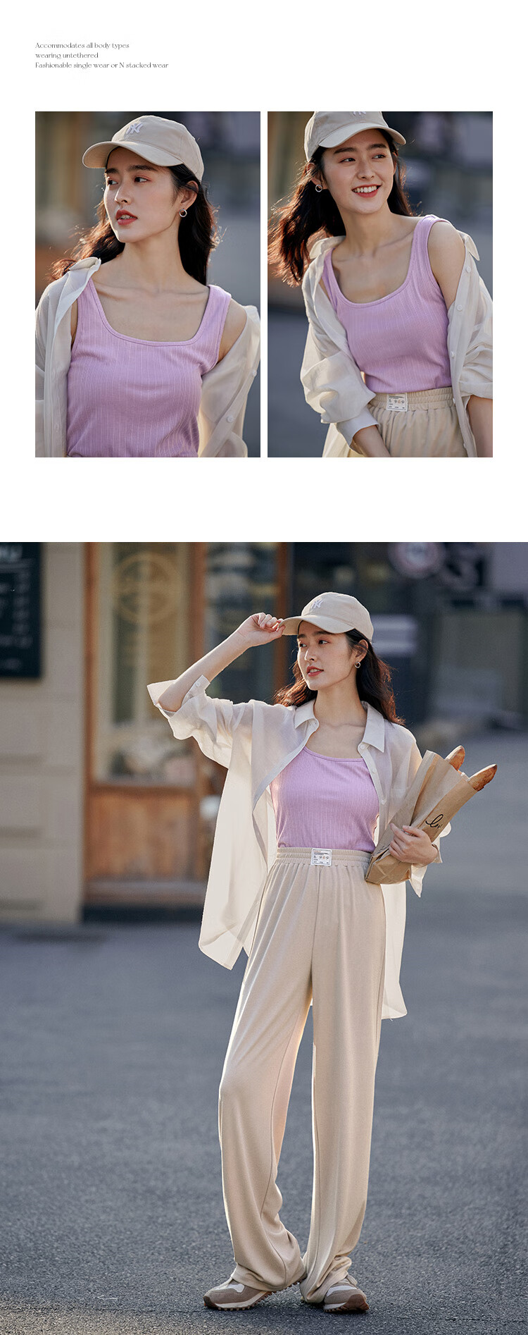 INMAN Slim Fit Vest Women Summer Base Layer Slimming Inner Wear Outer Wear Black L 18