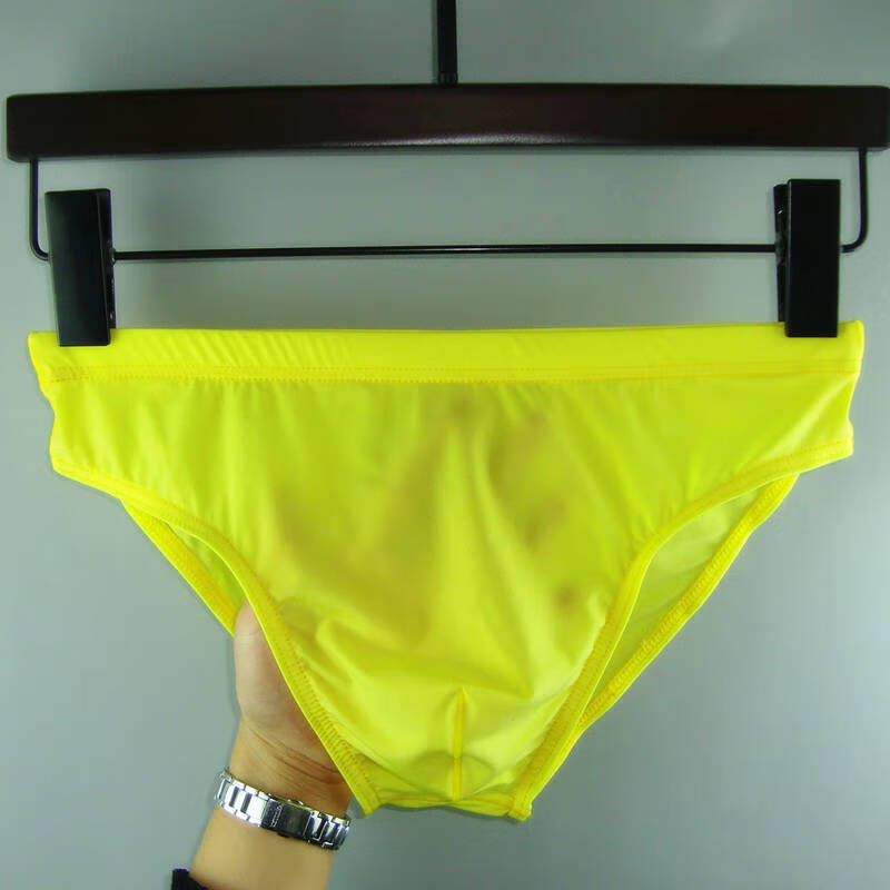 放心购男士冰丝透明内裤低腰超薄三角裤性感丝滑透气男青年裤头1件装