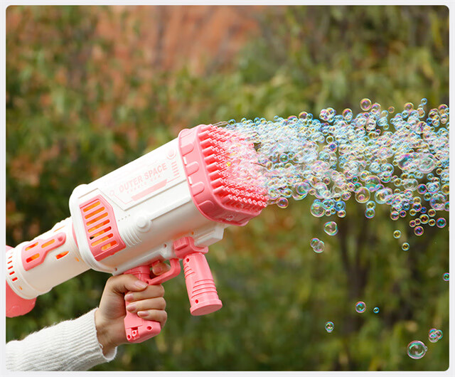 星控智能泡泡机儿童抖音同款80孔发光火箭筒泡泡机64孔礼花加特林泡泡