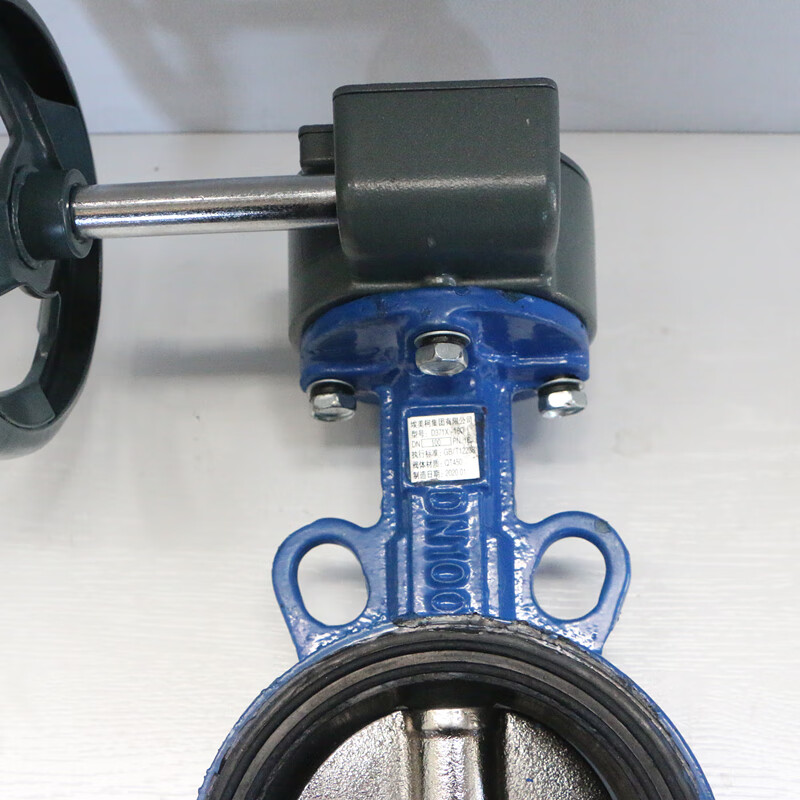 埃美柯蝶阀d371x16球墨铸铁对夹式手动蝶阀涡轮省力工程水路开关阀门