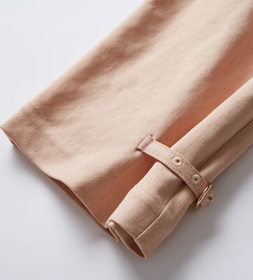 红袖休闲裤2020春季新款女装商场同款袢带装饰纯色锥形裤小脚裤