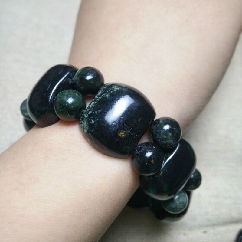 药王石手串藏玉药王石手链手牌药王石双珠手牌天然带磁