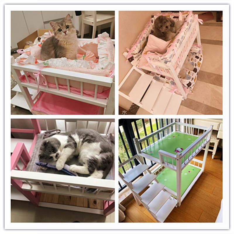 宠物狗小狗狗的木床狗床实木小狗公主床猫咪床狗狗上下床宠物双层床