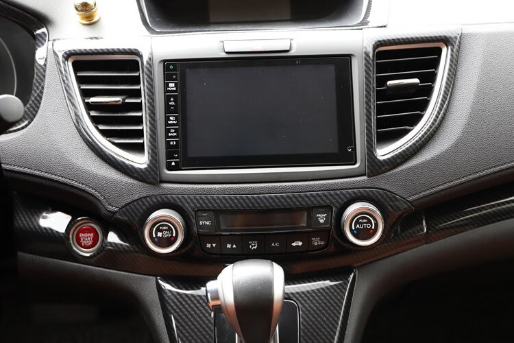 适用于12-14款本田思威crv改装仿碳纤维内饰中控前台排挡水杯框贴片