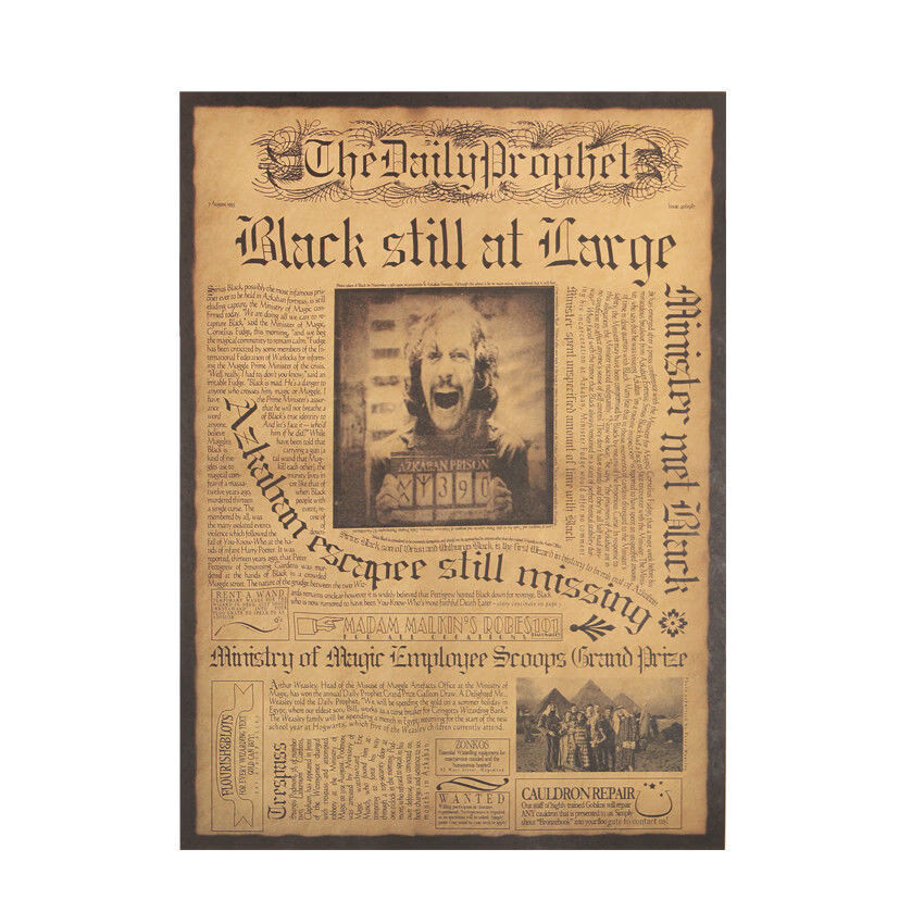 机智芽哈利波特周边预言家日报海报邓布利多赫敏小天狼星牛皮纸完整版