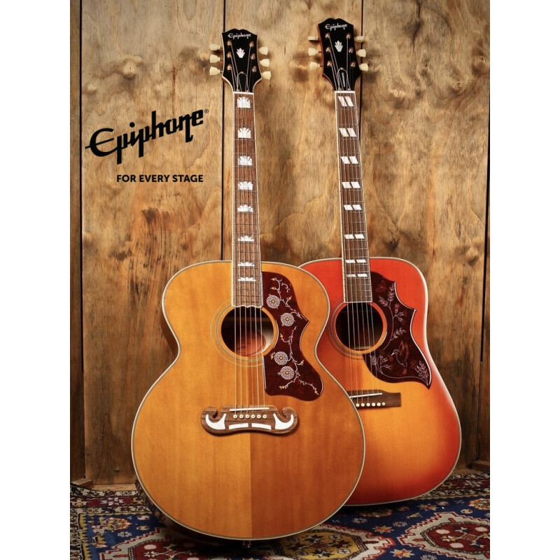 epiphone易普锋j200蜂鸟鸽子电箱民谣木吉他面单全单板吉普森yz定制款