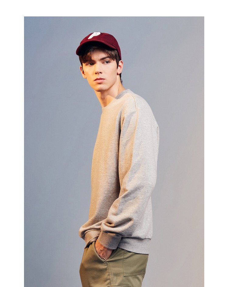 2020春秋款卫衣男 连帽宽松套头衫纯棉纯色男士卫衣春季休闲韩版潮流