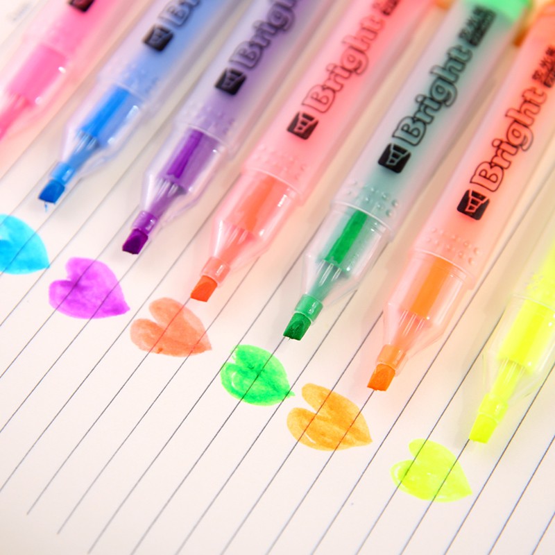 智牌荧光笔4色7色套装zp608标记笔记号笔重点标注笔彩色果冻色装划线
