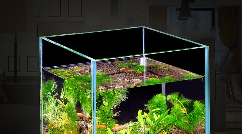 金晶超白玻璃鱼缸定制长方形裸缸客厅造景草缸乌龟 60*45*45 8mm顺丰